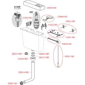 AlcaDrain Spülkasten A930-H 3/6 l Dual-Spülung 3/8"