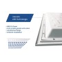 Detailaufnahme des weißen ENOVALITE LED Panel 62x62cm für Rasterdecken, flimmerfrei und mit hoher Lichtausbeute.