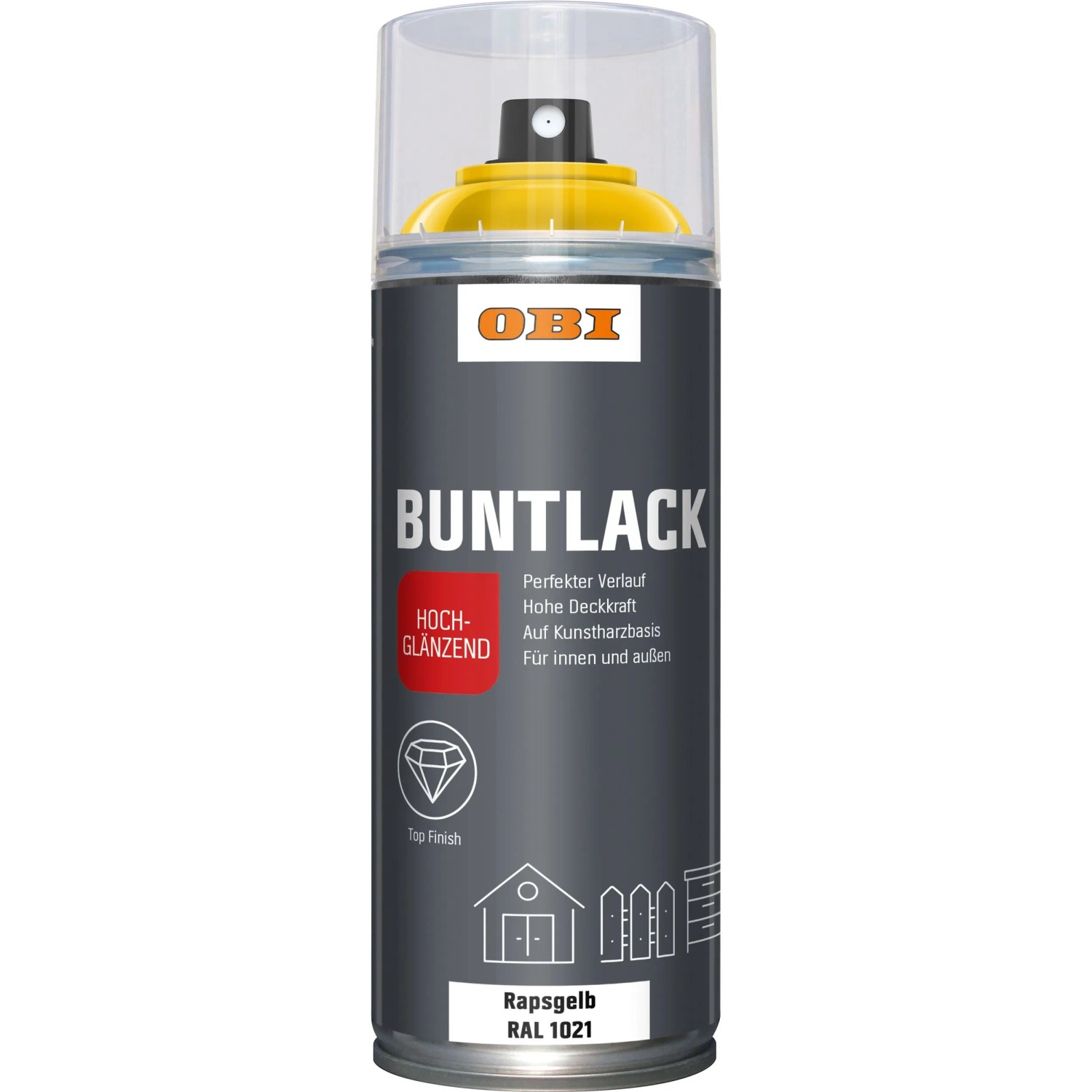 OBI Buntlack Spray RAL 1021 Rapsgelb hochglänzend 400 ml