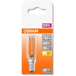Osram LED-Lampe E14, 4W, T-Form, klar, warmweiß. Kompakte LED Leuchte für E14 Fassung.