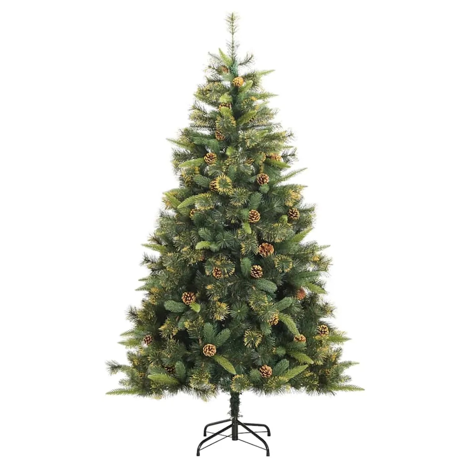 vidaXL Künstlicher Klapp-Weihnachtsbaum mit Tannenzapfen Grün 240 cm 3395114