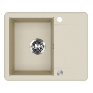 Helika Einbauspüle Esta 56 cm x 46 cm Elfenbein inkl. Druckknopfventil