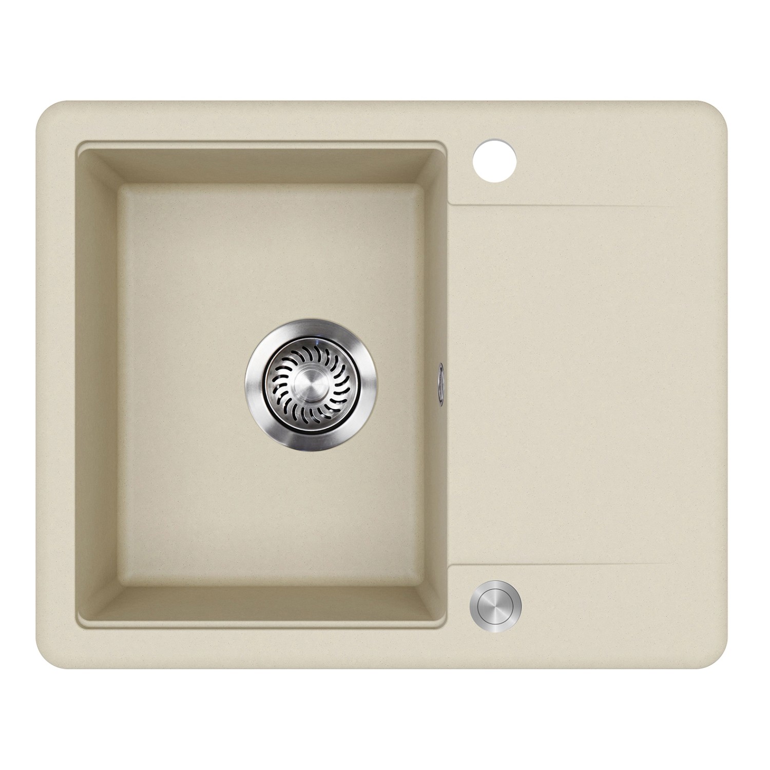 Helika Einbauspüle Esta 56 cm x 46 cm Elfenbein inkl. Druckknopfventil günstig online kaufen