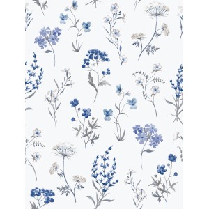 Sanders & Sanders Tapete Blumen Weiß und Blau 53 cm x 10 m