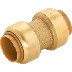 Steck-Muffe aus Messing, Ø 18 mm, für Gewindefittings, Heizungs- und Wasserinstallation.