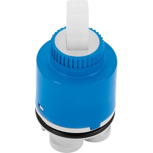 Keramikkartusche 35mm für Waschtischarmatur, blau/weiß, Ersatzteil zur Durchfluss- und Temperaturregelung.