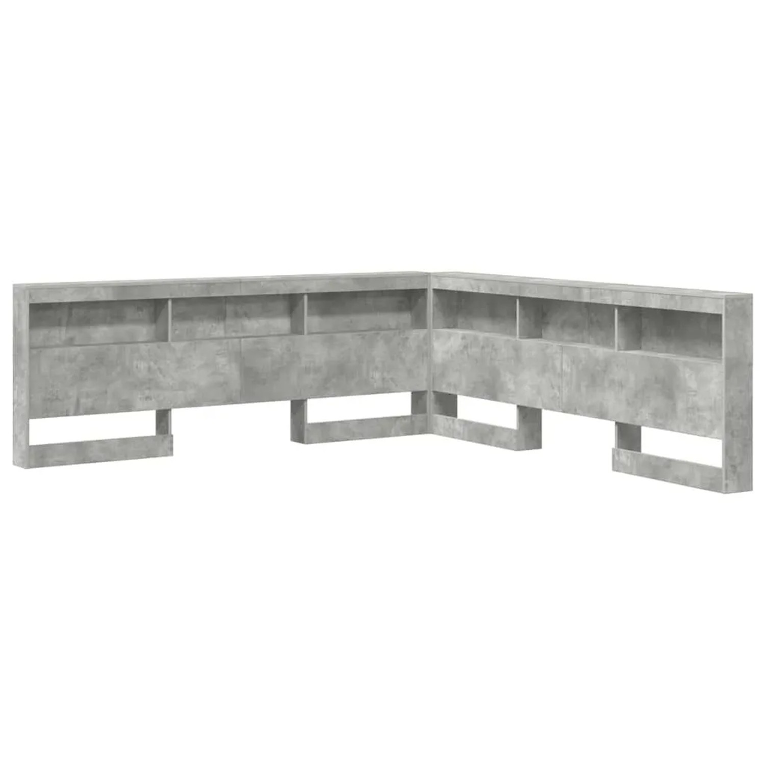 vidaXL Aufbewahrungskopfteil mit Regal Beton Grau 200 cm Holzwerkstoff 3335 günstig online kaufen