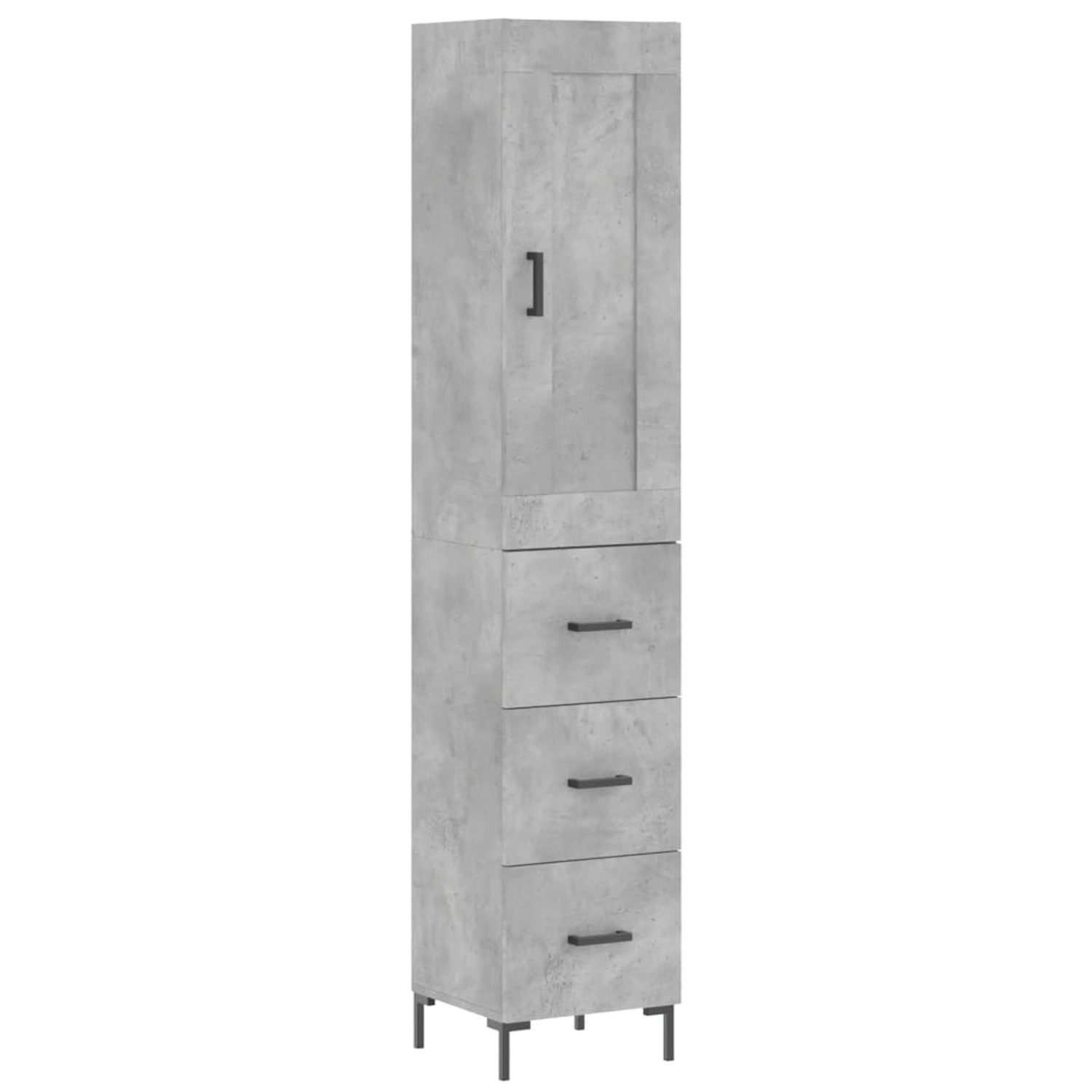 vidaXL Highboard Betongrau 34,5x34x180 cm Holzwerkstoff 3200197 günstig online kaufen