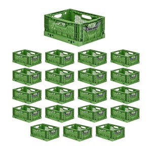 20 grüne PROREGAL Klappboxen, stapelbar, für Industrie und Gewerbe. Aufbewahrungsboxen im Set.