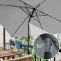 Svita Sonnenschirm, 3x2m, hellgrau, rechteckig, mit Neigungsfunktion und Kurbel für Balkon und Terrasse.