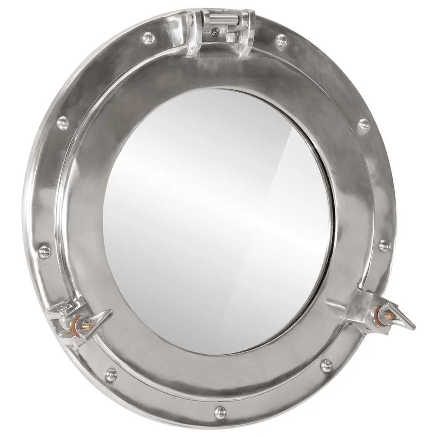 vidaXL Bullaugen-Spiegel Wandmontage Ø38 cm Aluminium und Glas 357849