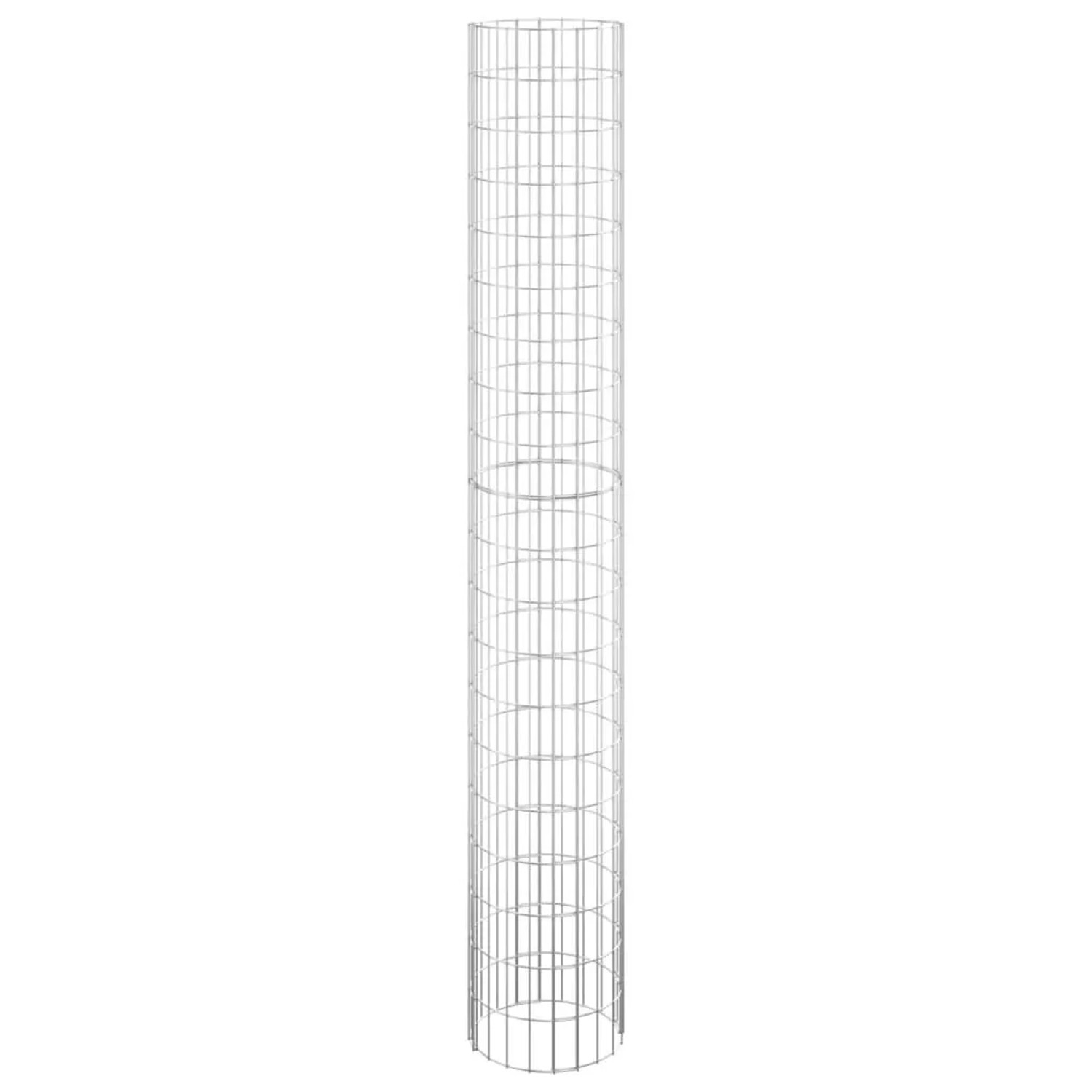vidaXL Gabionen-Säule Rund Verzinkter Stahl Ø30x200 cm 152014