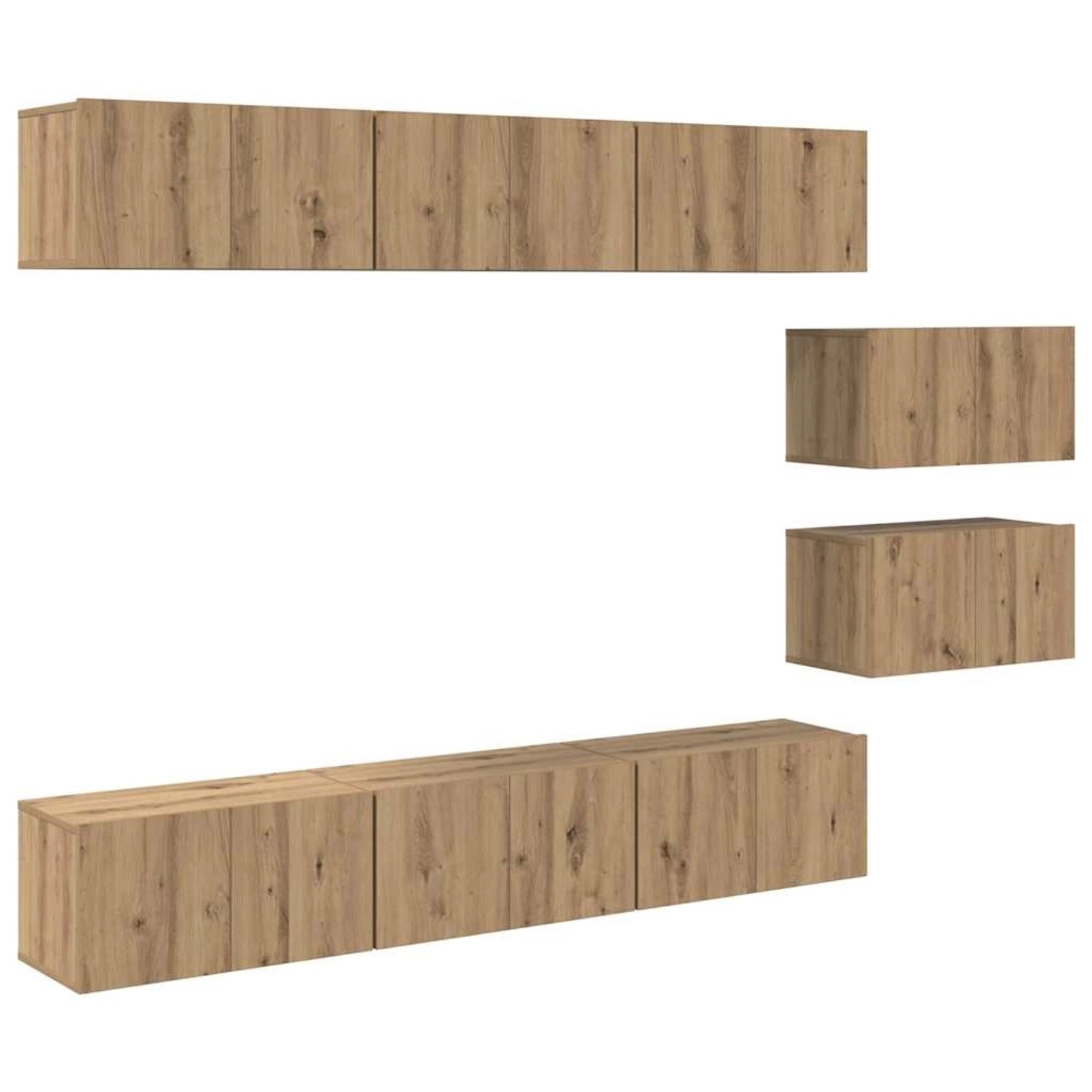 vidaXL TV-Schrank-Set Wandmontiert 8-Tlg Artisan-Eiche 60 x 30 x 30 cm 3393 günstig online kaufen