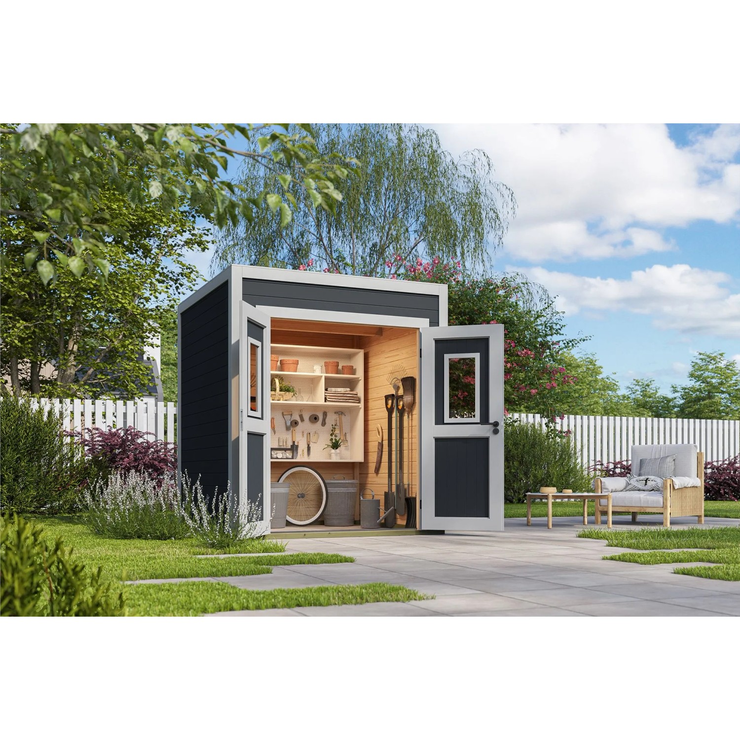 Lasita Gartenhaus Felix 1 Carbongrau 200 cm x 200 cm