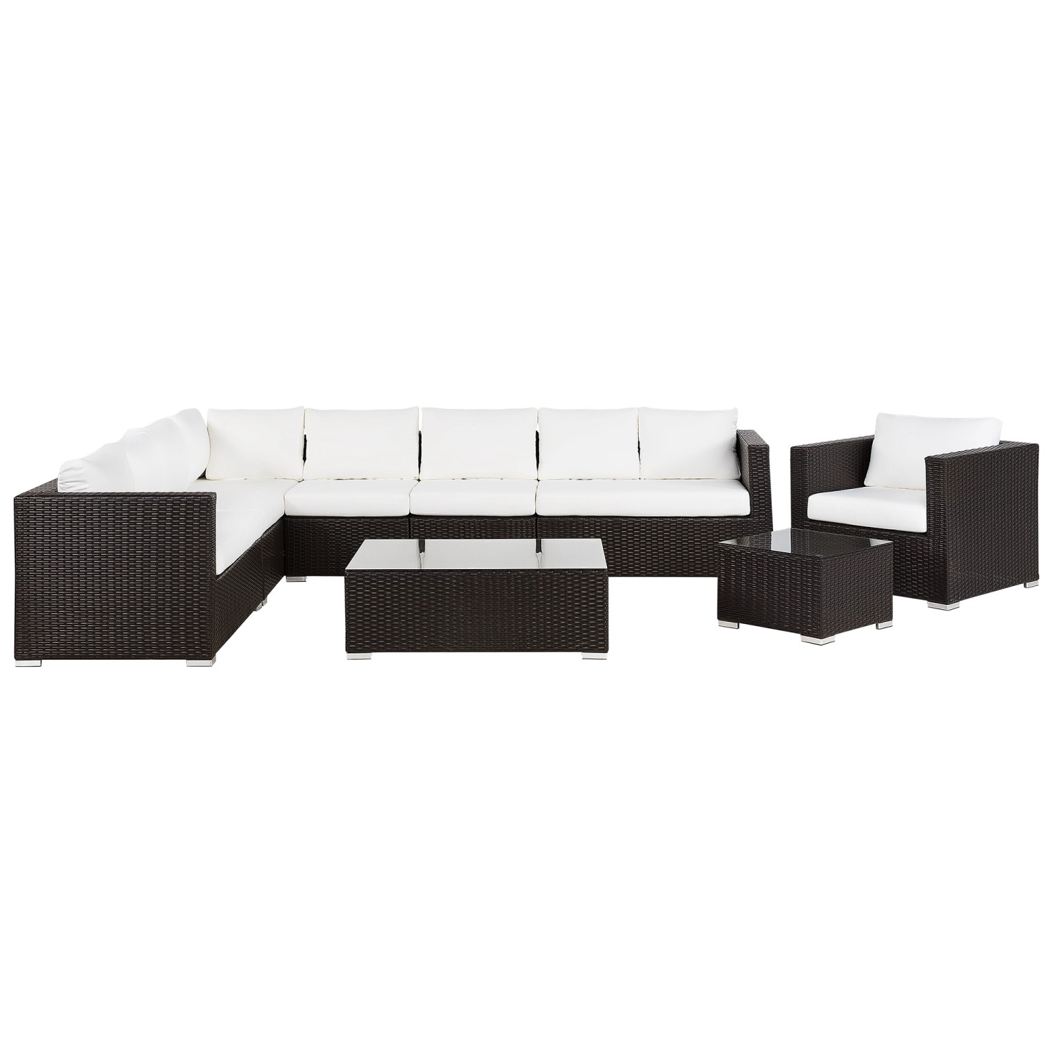 Beliani Lounge Set XXL Dunkelbraun 220x325x65