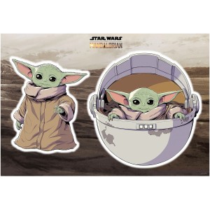 Deco-Sticker Star Wars The Child, Wandtattoo mit Baby Yoda in zwei Motiven.
