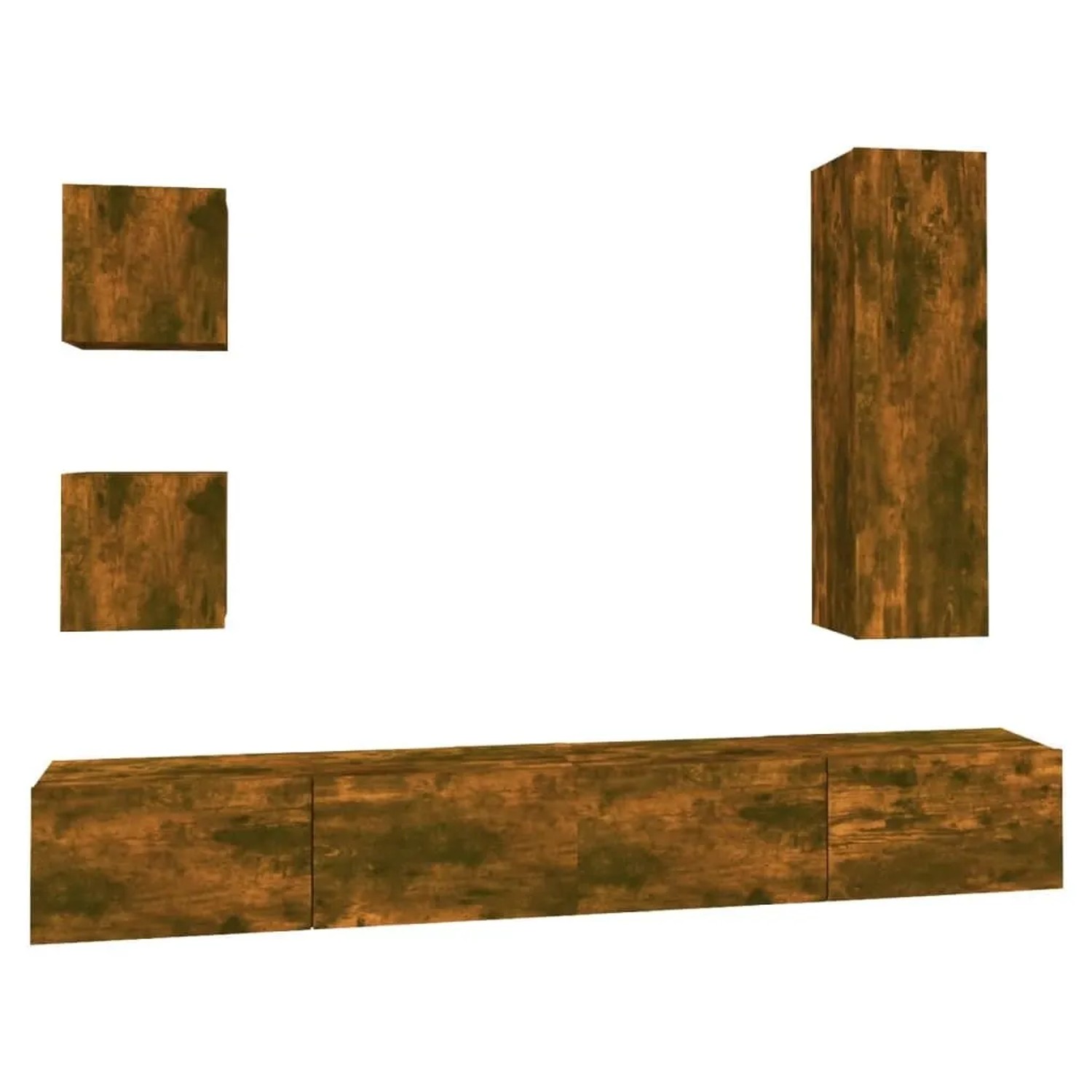 vidaXL 5-Tlg TV-Schrank-Set Räuchereiche Holzwerkstoff 3114451