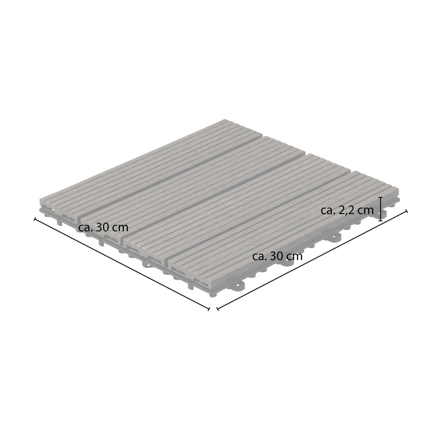 Home Deluxe WPC Klickfliese Bavaro Dunkelbraun, 30x30cm, Detailansicht