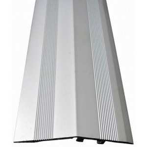 Silbernes Ausgleichsprofil, 900 mm lang, für Laminat und Parkett, mit Einschlagdübel.