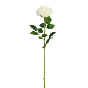 Weiße Mica Kunstblume Rose, 68 cm hoch, detailgetreue Nachbildung für dauerhafte Eleganz.