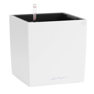 Lechuza CUBE Color 30 Pflanzkübel in Weiß, ideal für Innenräume.