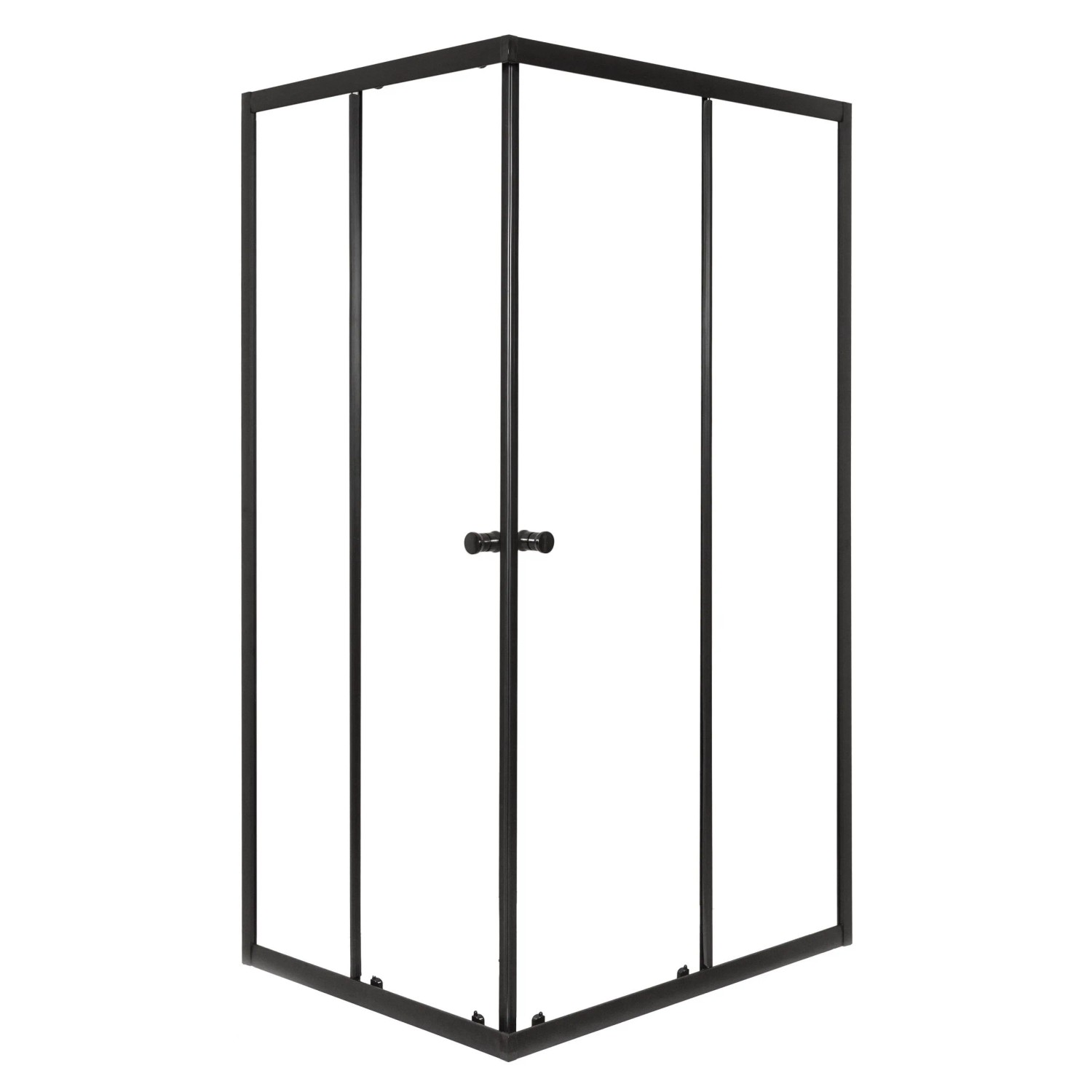 Kerra Duschkabine Olga SQ 90x80cm 4mm ESG Glas Schwarz ohne Duschwanne