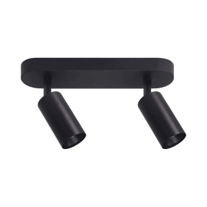 LUXULA LED Aufbauspot 2-Flammig GU10 Schwenkbar Deckenstrahler Deckenspot Akzentbeleuchtung Deckenlampe Aluminium Schwarz