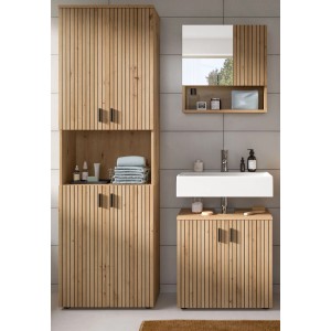 Inn.Furn Badmöbel Set in Eiche 3-teilig 135 cm Livia