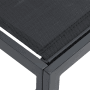 Detailaufnahme: Schwarzes Garten-Sofa-Set aus Aluminium, Fokus auf Material und Verarbeitung.