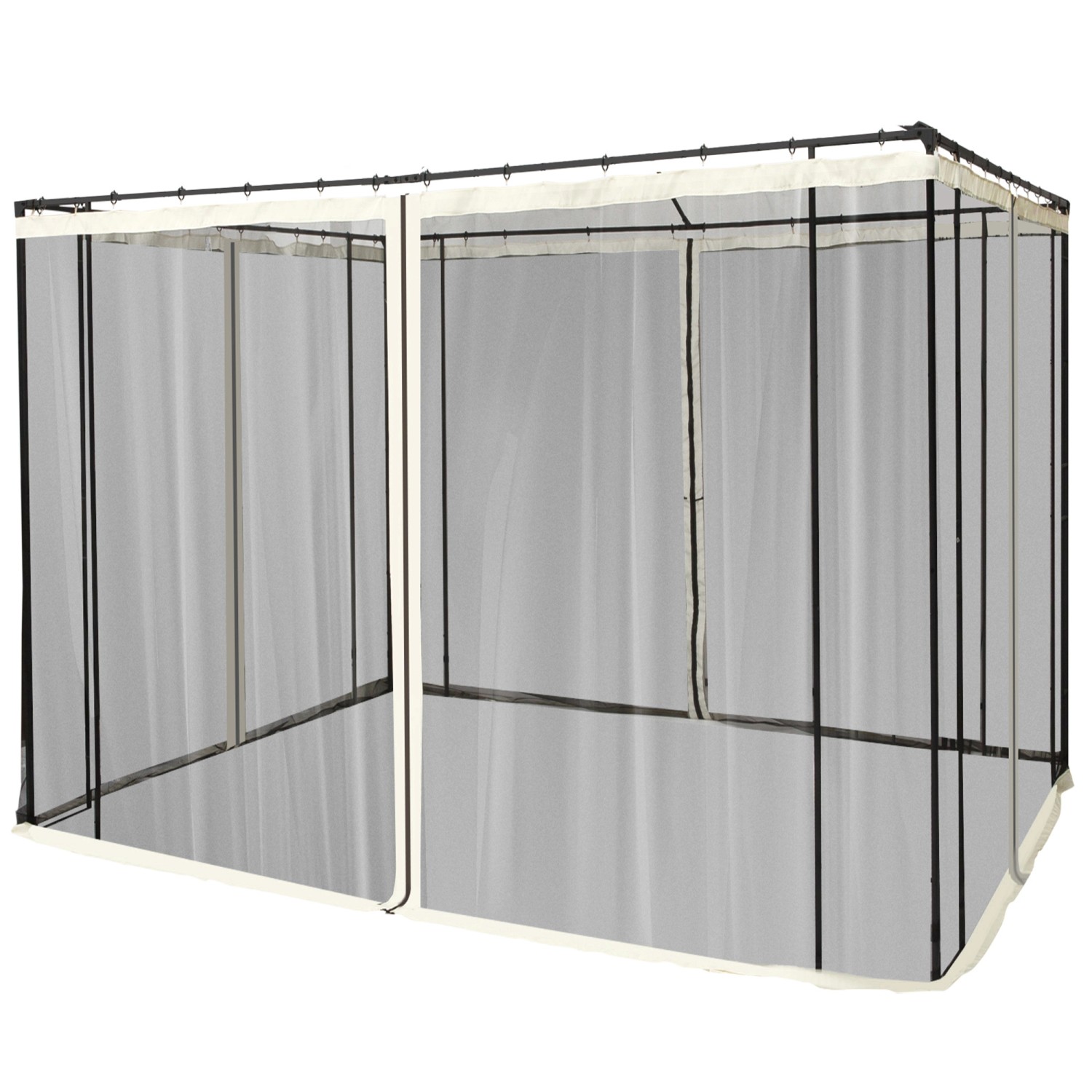 Outsunny Gazebo Moskitonetz Polyester Nylon-Mesh Schwarz 302L x 207H cm günstig online kaufen