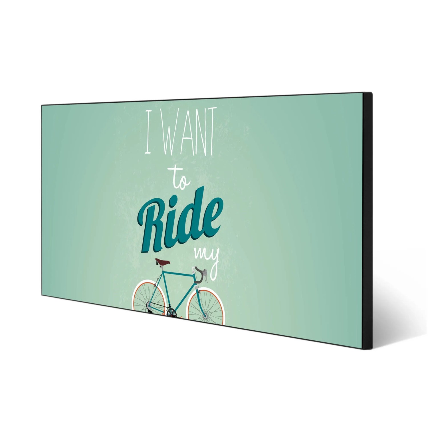 Schwarze Magnettafel 78x37cm mit Fahrrad-Motiv als Wanddekoration inkl. 4 Magnete.