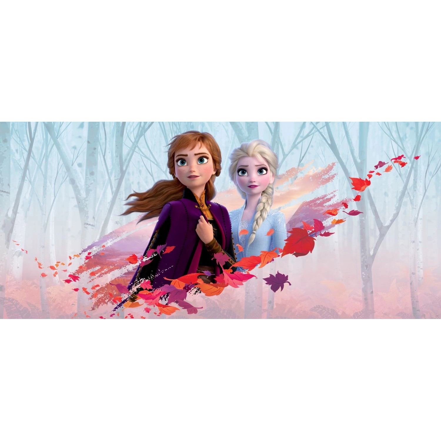 Disney Poster Die Eiskönigin Anna & Elsa Blau Lila und Orange 202 x 90 cm 6 günstig online kaufen