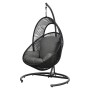 Hängesessel 'ebuy24 Tim' in Schwarz/Grau mit Kissen für Garten & Terrasse.