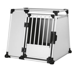 Trixie Aluminium Transportbox XL (94x87x93cm) für Hunde, mit Gittereinsätzen und Thermodecke.