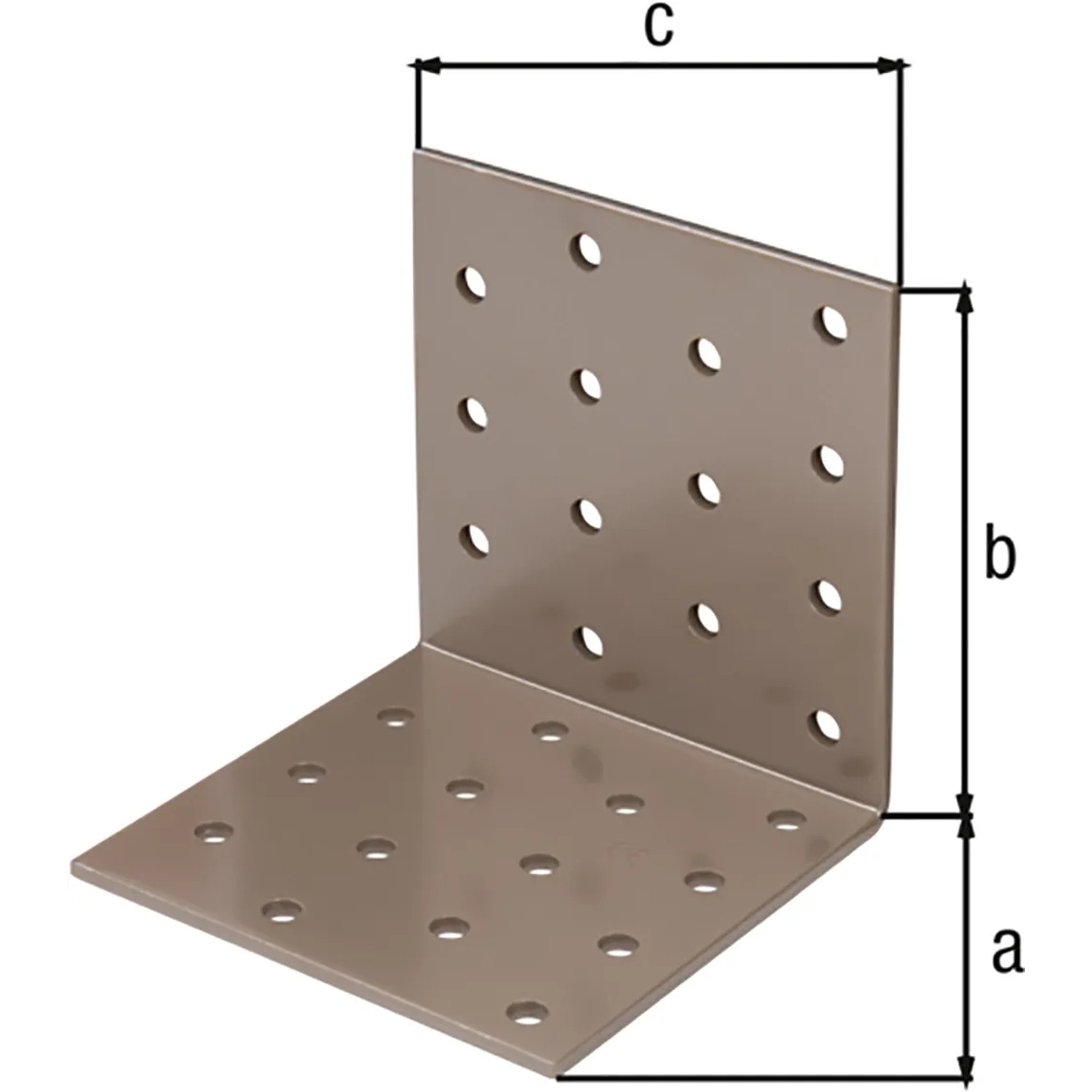 Alberts Duravis Lochplattenwinkel, perlbeige, 80x80x80 mm, zur einfachen Montage von Holzverbindungen.