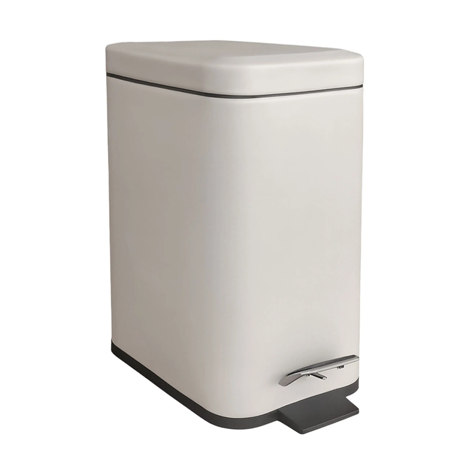 Relaxdays Tretmülleimer Metall Beige Softclose 29,5 cm x 26 cm x 14 cm 1 kg