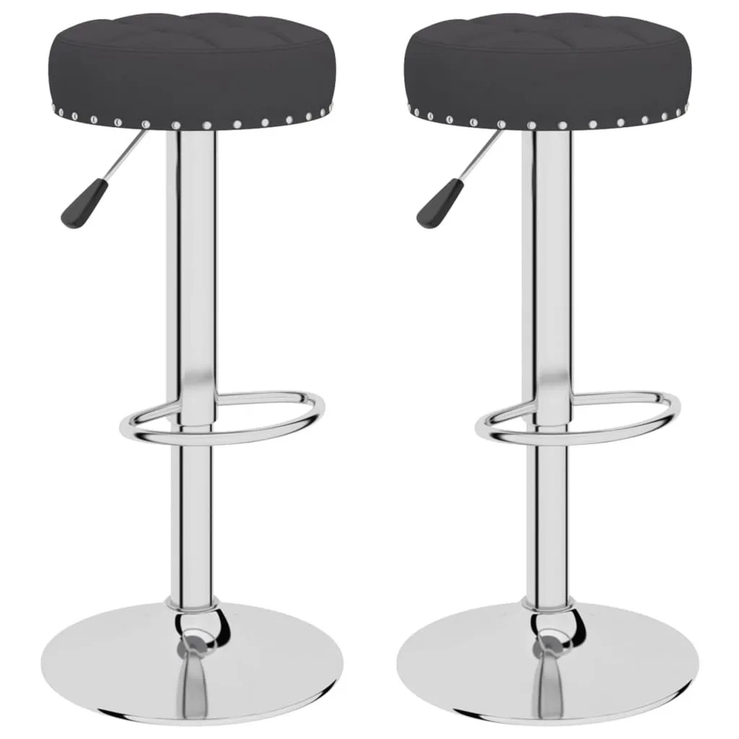 DELUKE Barhocker KENTR Höhenverstellbar 2er Set Schwarz Stoff Barstühle Drehbar Küchenhocker Thekenhocker Für Küche Hausbar
