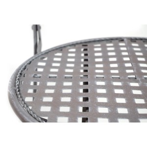 Kobolo Metallstuhl Gartenstuhl Vintage Stuhl aus Metall Grau H91 cm