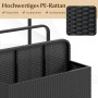Costway Pool Aufbewahrungskorb mit Rollen Pe Rattan Schwarz_4
