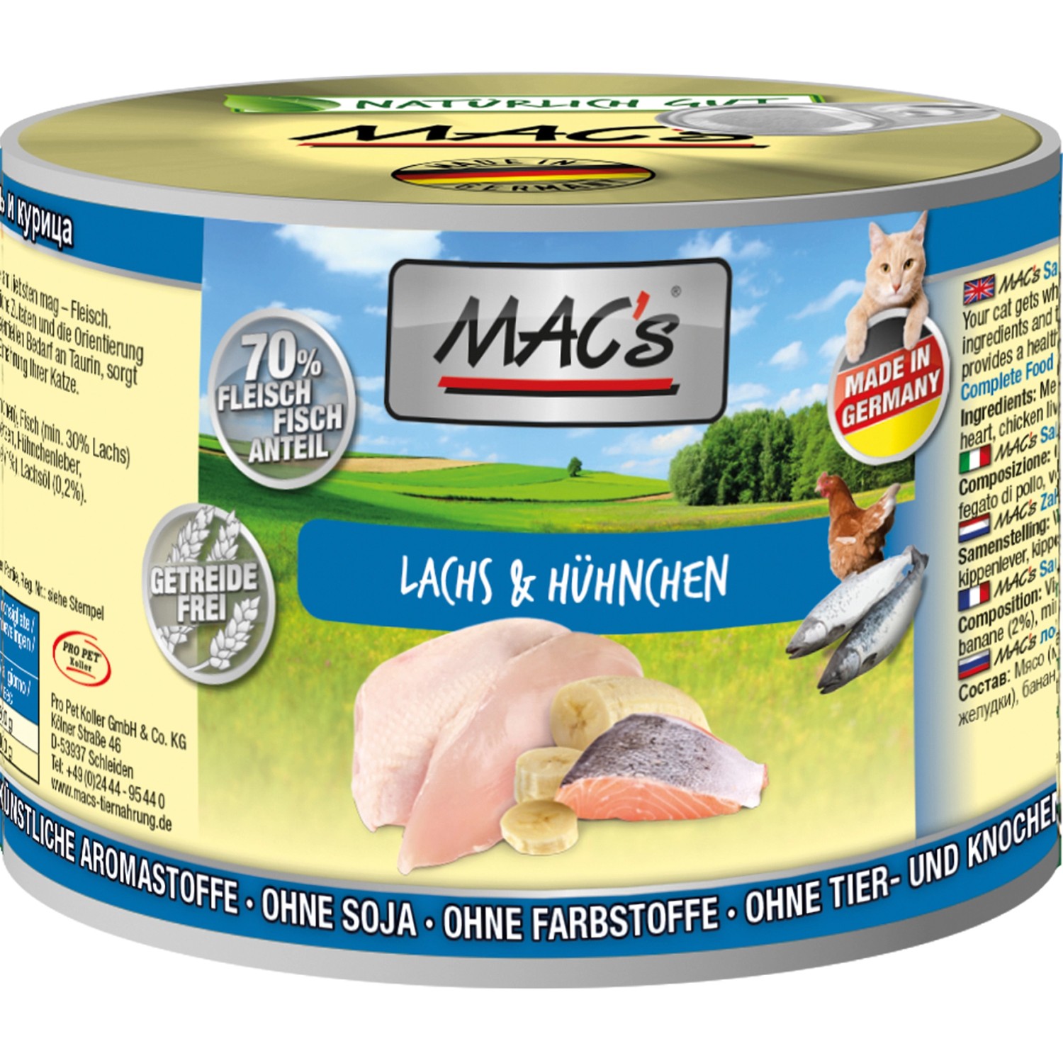 Mac's Katzen-Nassfutter Lachs und Hühnchen 200 g