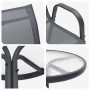 Detailansicht vidaXL Garten Bistro Set, 3-teilig, grau, Stahl. Tisch mit Stühlen für Terrasse oder Garten.