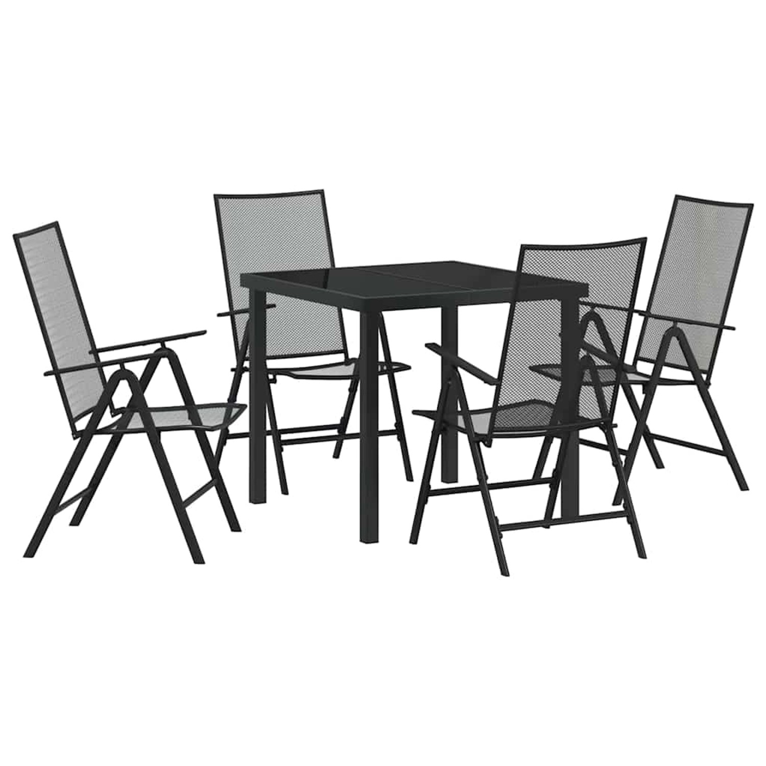 vidaXL 5-Teilige Garten-Essgruppe in Anthrazitstahl 3379290 günstig online kaufen