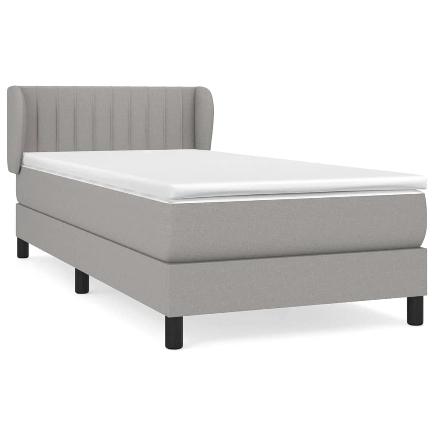 vidaXL Boxspringbett mit Matratze Hellgrau 100x200 cm Stoff1372111 günstig online kaufen