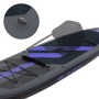 Aufblasbares Stand Up Paddle Board mit Sitz von ECD Germany, schwarz, mit Paddel und Zubehör.
