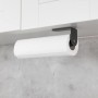 Wenko Küchenrollenhalter Nio, selbstklebend, schwarz, unter Küchenschrank montiert mit Küchenrolle.
