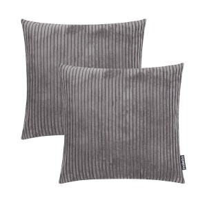 mokebo Dekokissen Set "Kuschelbuddies", 2 Cordkissen in Anthrazit für Sofa & Couch.