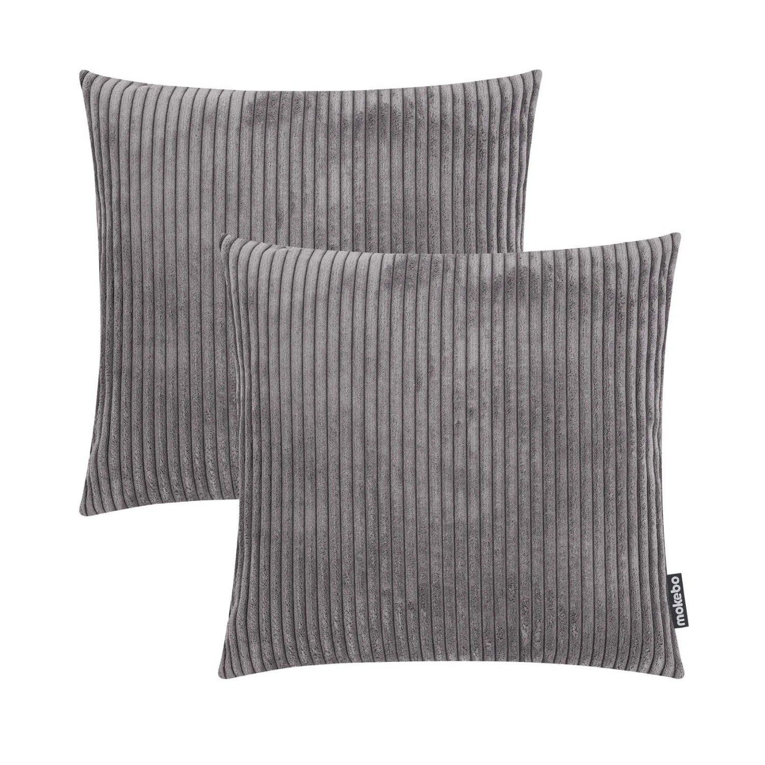 mokebo Dekokissen Set Die Kuschelbuddies 2er-Set Cordkissen mit Füllung in Anthrazit