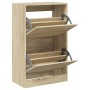 vidaXL Schuhschrank Sonoma-Eiche 60x34x96,5 cm Holzwerkstoff 839947
