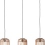 Brilliant Pendelleuchte Woodrow, 3-flammig, hellbraun, mit Holz-Optik Schirmen.