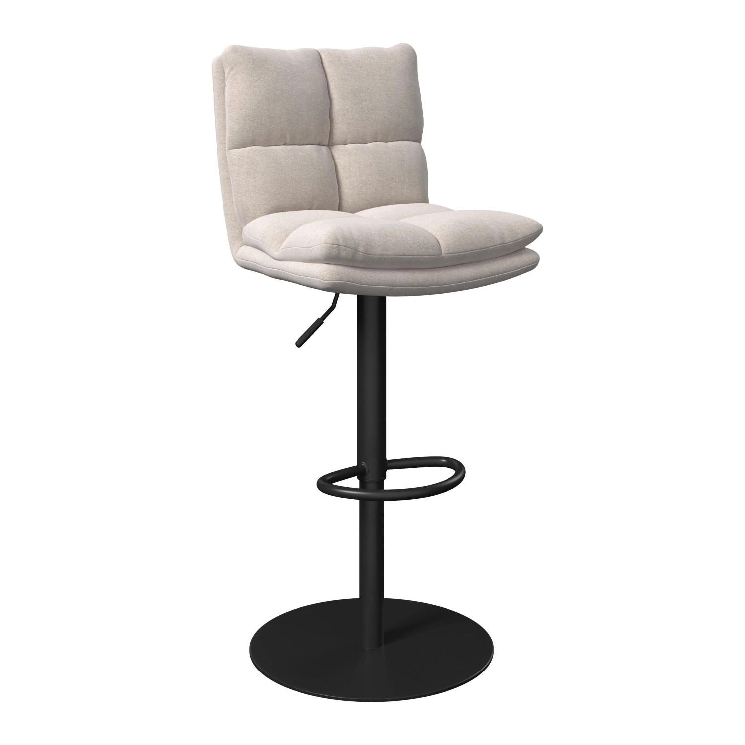 Bessagi Home Barhocker Caja Creme Struktur Drehbar Gepolstert